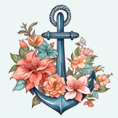 floral anchor clip art