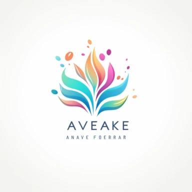 Create a watercolor-style clipart logo for 'AkvarelaDesign,' a brand specializing in watercolor artwork and design. Incorporate a playful and artistic representation of the brand name, 'AkvarelaDesign,' using a watercolor-inspired typography. Utilize soft, fluid lines and brush strokes to form the letters, giving them a hand-painted appearance. Opt for a combination of elegant and legible fonts that reflect the brand's creative and professional nature. Integrate vibrant watercolor elements into 