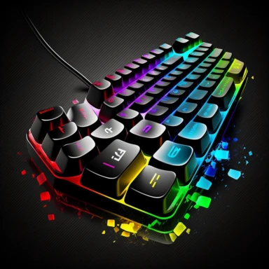 gaming keyboard colorful LED laser clipart