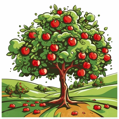 clipart apple trees