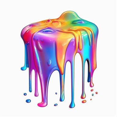 Beautiful Retro 90s Color Holographic Drip Watercolor Sublimation Clipart,Cartoon,hyper realistic, intricate detail, illustration style,high solution,on the white background