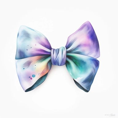 watercolor realistic hair bow single design clipart, white background, 8k