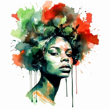 watercolor,hd, clipart, abstract art, celebrating Juneteenth, red, black, green--s 250