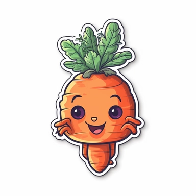 Carrot cartoon figure design isolated on white background. Happy and  friendly drawing of a cute carrot symbol. Stock Vector | Adobe Stock