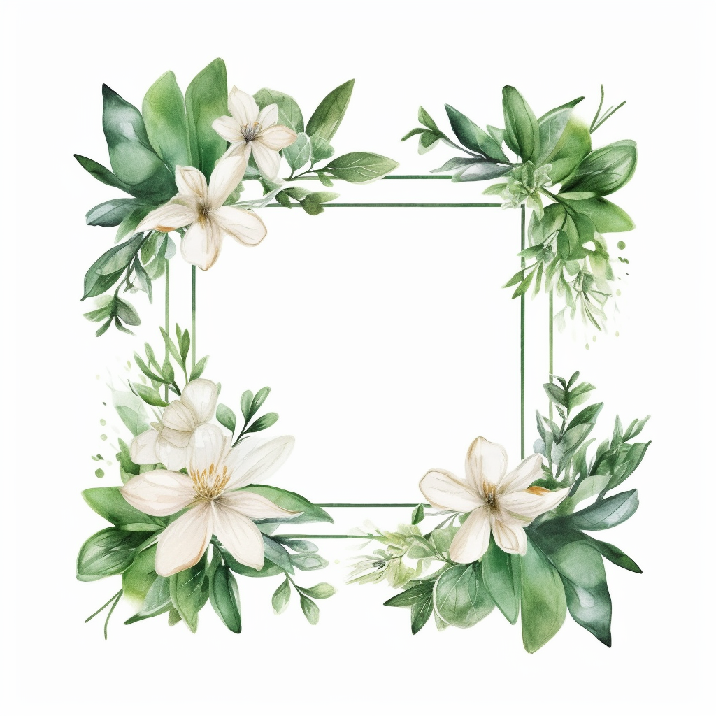 green floral cliparts