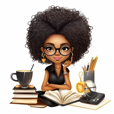 imagination, Boss lady black girl clipart, white background