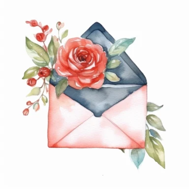love letter watercolor clipart