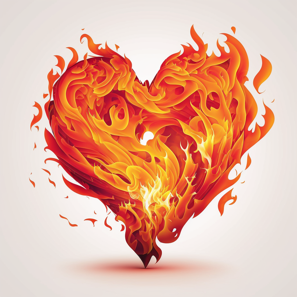 flame heart cliparts