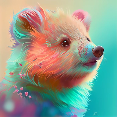 energizing colorful quokka clipart art and craft design clip art, simple, cute, happy, art, crafty, pattern, psychedelic , groovy , hi-res contrast