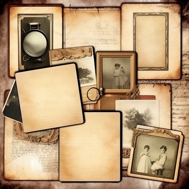 Vintage Photo Album Frames instant download ephemera, printable, digital collage, diary/junk journal, altered art, mixed media, clipart