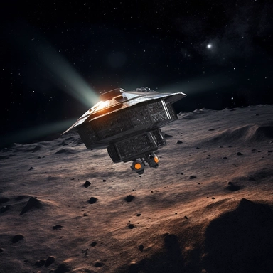 Clipart, A space drone exploring the surface of a comet, hyperrealistic, hyper high definition