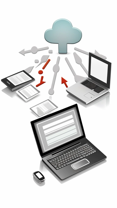 clipart flowchart for features availble, technology based, 3 or 4 items, no words white background