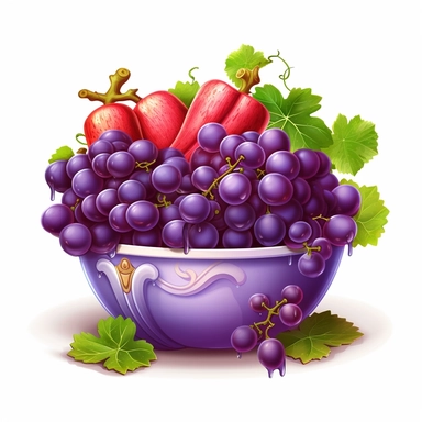grapes in a bowel, clipart