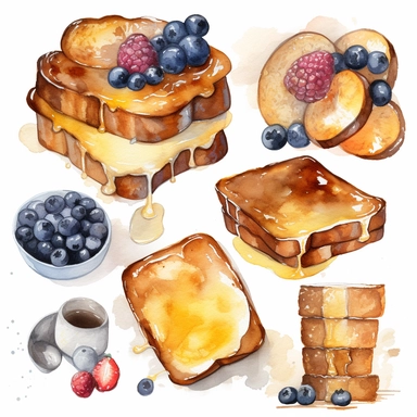 10 water color french toast clipart