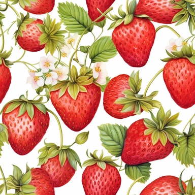 Seamless pattern watercolor art of strawberry butterfly theme, in the style of realistic and hyper - detailed renderings, sketchfab, ahmed morsi, realistic watercolor paintings, use of common materials, handcrafted designs clipart