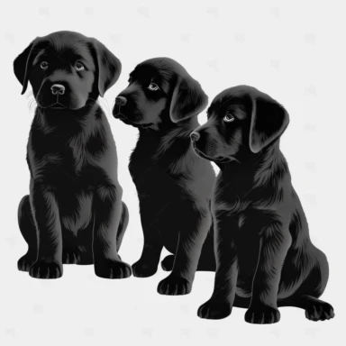 lab puppies clipart black colors silhouette, transparent background