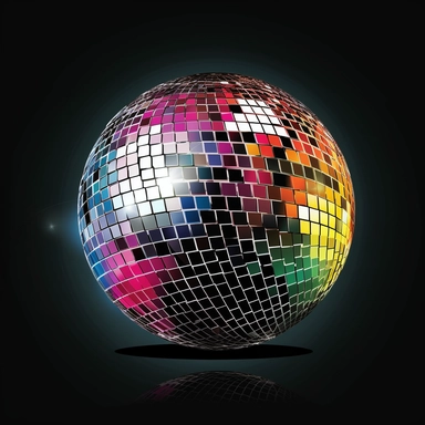 illustration, clipart, disco ball