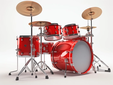 red sound clipping path free download 3d drum kit illustration, in the style of realistic painted still lifes, white background, aluminum, wide angle lens, ue5, light red and crimson, panel composition mastery