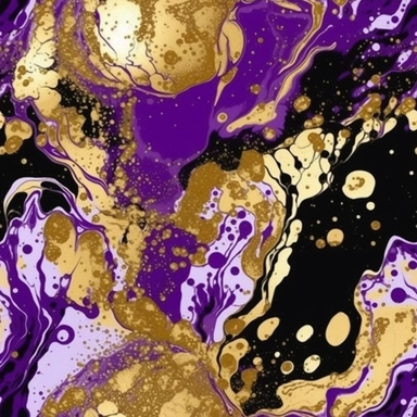 lilas and black psychedelic pattern for t-shirt, clipart. gold paint pour