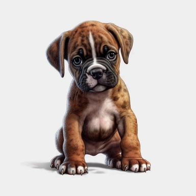 Boxer puppy, Clipart, Digital art, disney style, hyperdetailed, 1080p, Ultra-HD no background