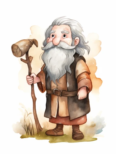 noah, bible character, watercolor clipart, isolated subject, HD
