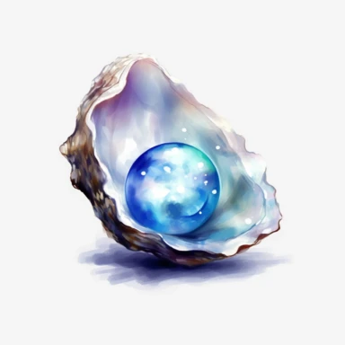 a icy pearl Clipart Watercolor, White background, HD