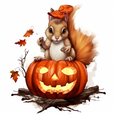 Halloween clipart , creepy squirrel clipart