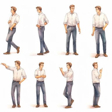 watercolor, Set for creating an office worker character. Full length gestures isolated on white background. Create your own design png Full body realistic cartoon in 32K UHD cute. 15 cm thick outline. Black color. There was no shadow on the ground. 8k with realistic watercolors and detailed illustrations. PNG clipart, transparent white background