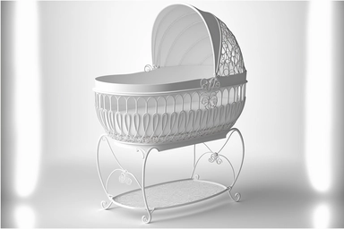 minimalist, nursery bassinet, white background clipart , Gustavo Acosta, modern, Diffusion Scaling, real-esrgan