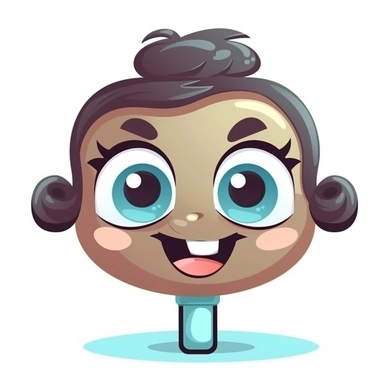 happy cute Classroom Aide face, cartoon, clipart, mascot, isolated on white background