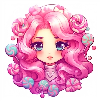 Kawaii cure single candy clipart, hd on white background, hyper detailed, soft tones spaced out ar 3:2