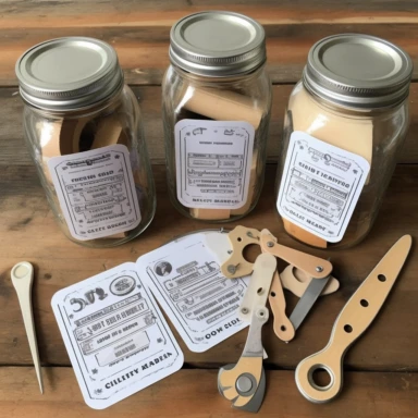 labels for garage organizing. These labels are perfect for jars full of screws, washers, nails and small parts, set of 5, clipart, template, stickers