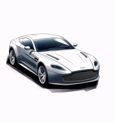 sports car aston martin clipart vector drawing template, in the style of playstation 5 screenshot, high-contrast shading, kodak tri-x 400, chinapunk, everyday life, concrete art, stop-motion animation