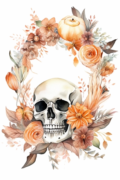 Halloween clipart, grave Delicate watercolor illustration, White background, Cozy, clear picture, 8k, hd, isolatee on a white background, wreath, a frame Clip Art