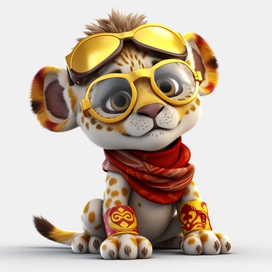 ticker clipart cartoon of a cute lion cub with sun glasses, dressed with tribal african gear,3D, disney pixar style, puppy eyes, looking at athe camera, white background ,high definition, high resulotion, highly detailed,16K