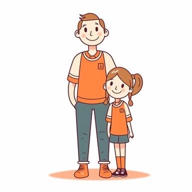 a clipart of team girl-dad