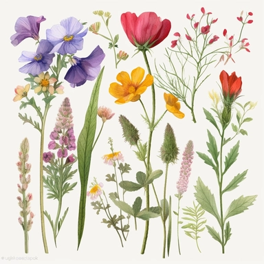 real wild flowers clip art
