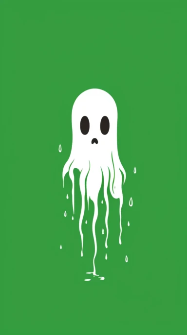 Minimalist white on a Green background negative space whimsical Cuteness, flat, vector, clipart, in the style of Alex pardee