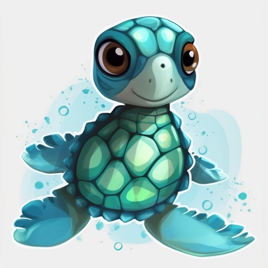 cartoon, super cute, baby sea turtles clipart transparent background