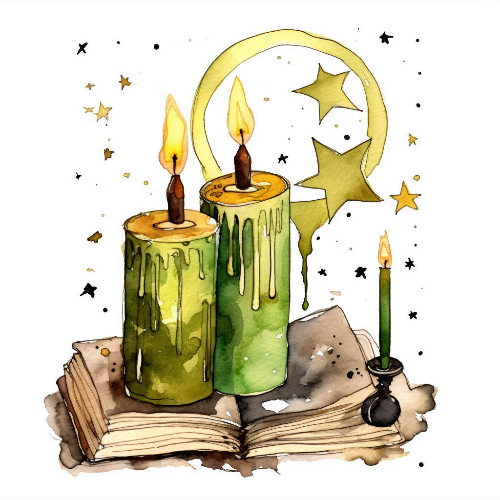 green candle cliparts
