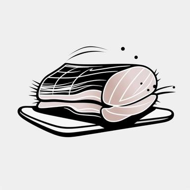 ham ,sticker, minimal lines, minimalism, black and white, clipart