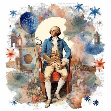 american theme clipart, independence day, in the style of dreamy watercolor scenes, detailed miniatures, free brushwork, pictorial fabrics, pattern, founding fathers sticker art style, patriotic american colors, white backround