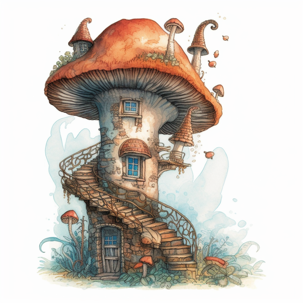 mushroom home cliparts