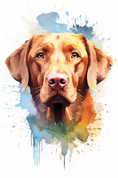 Chesapeake Bay Retriever dog, water color style, clipart, white background