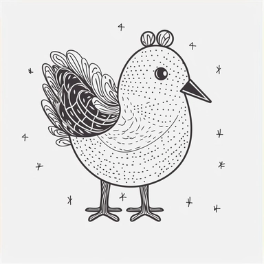 Black and white clipart in a minimalist style, chicken, all in vector - based SVG format.