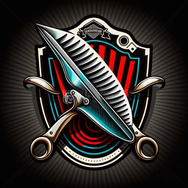 Logo symbol for barbershop, hair clippers, comb, clipart