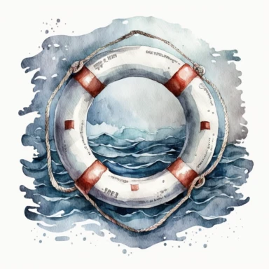 maritime Clipart Rettungsring watercolor