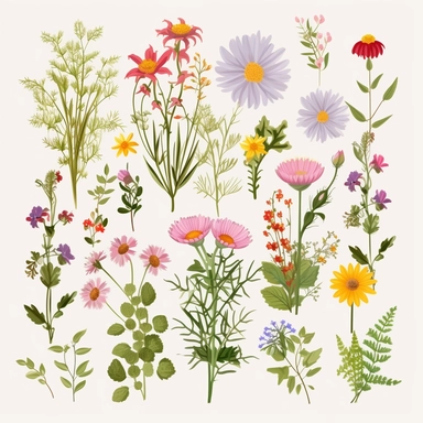 real wild flowers clip art