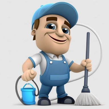 cleaner, clipart, very detailed, high resolution, white background