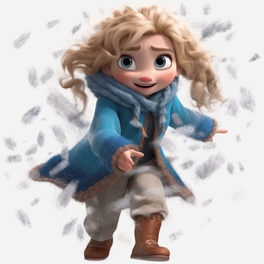 frozen animation characters, no real faces, all playing in snow, full bodies,Frozen Clipart